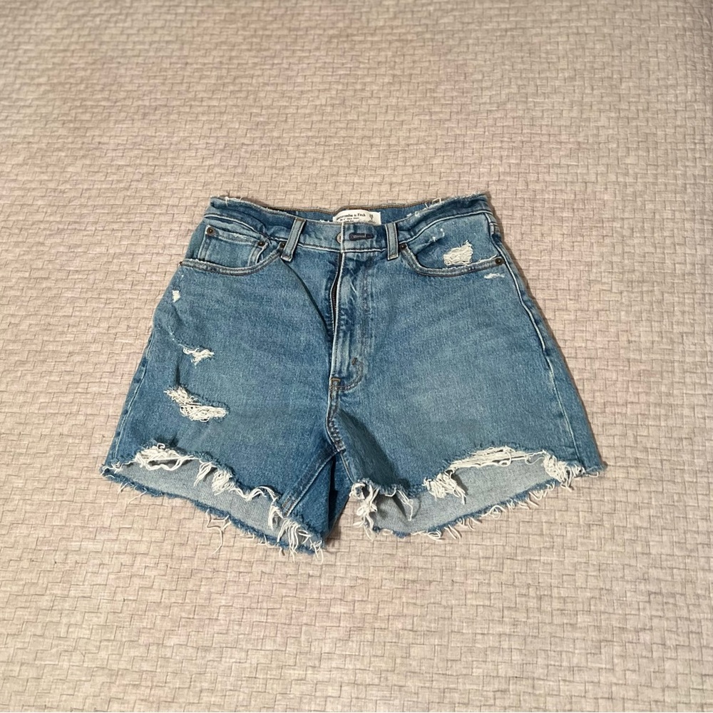 Abercrombie & Fitch Curve Love High Rise Denim Shorts